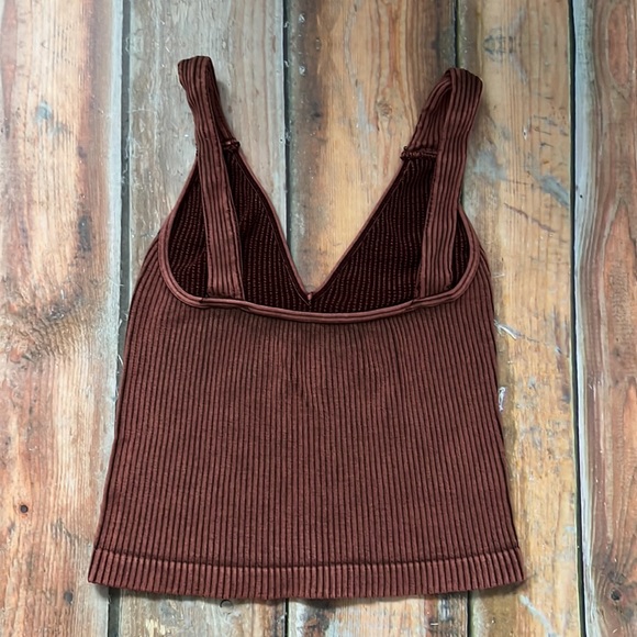 Washed Seamless Crop : washed vintage wine X-Small/Small. NWOT - Picture 6 of 7